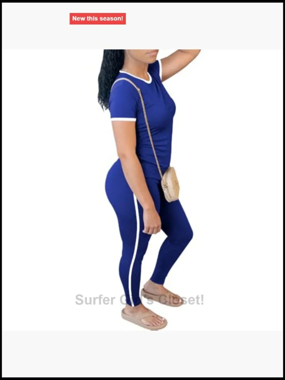 Women's Short Sleeve Fitted Top and Leggings Casual Loungewear Tracksuit Set